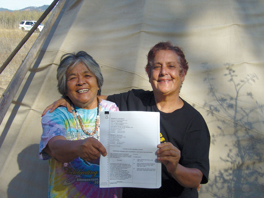 Celebrating the filing of a lawsuit in 2015 against Caltrans to protect sacred sites in the Willits Highway Bypass Project